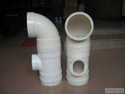 前几天试用pvc水管做了一对6寸半音箱